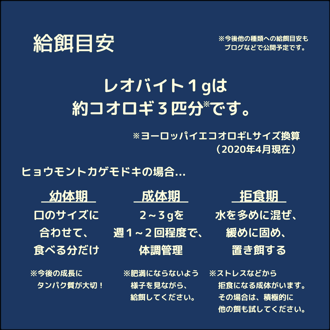 レオバイトダイエット　給餌目安