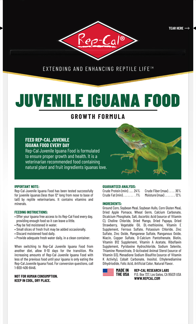 幼体イグアナフード170g パッケージ裏面