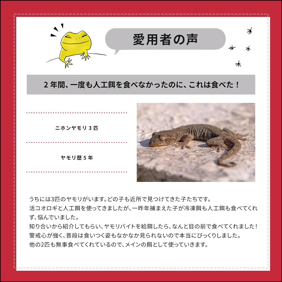 ヤモリバイト40g　愛用者の声