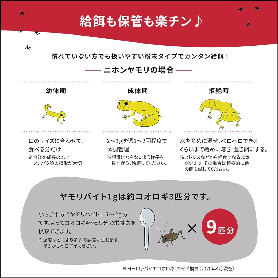 ヤモリバイト40g　給餌も保管も楽チン