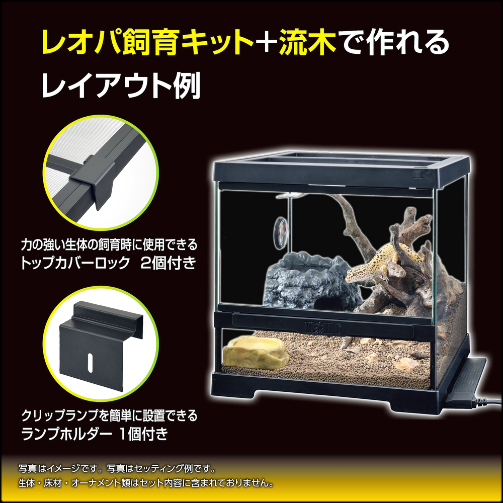 レオパ飼育キットGTP3030　レイアウト例