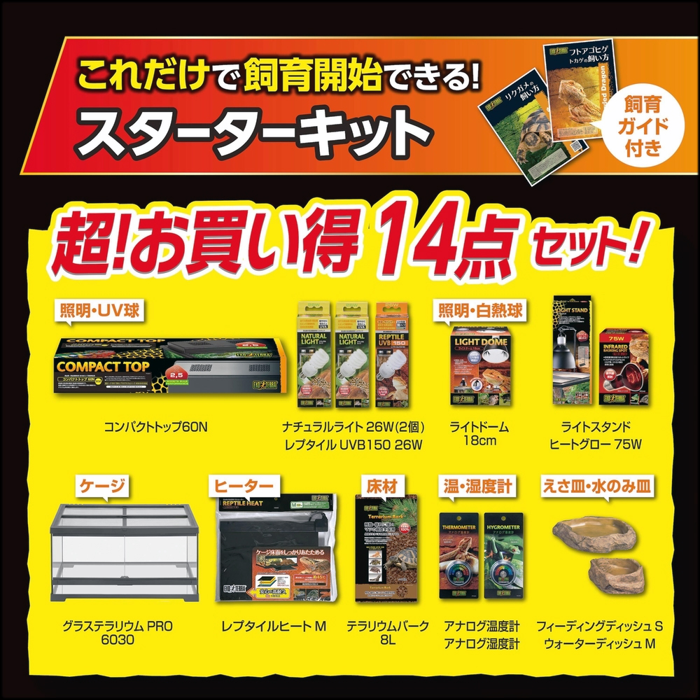 フトアゴ&リクガメ飼育キットGTP6030 お買い得14点セット