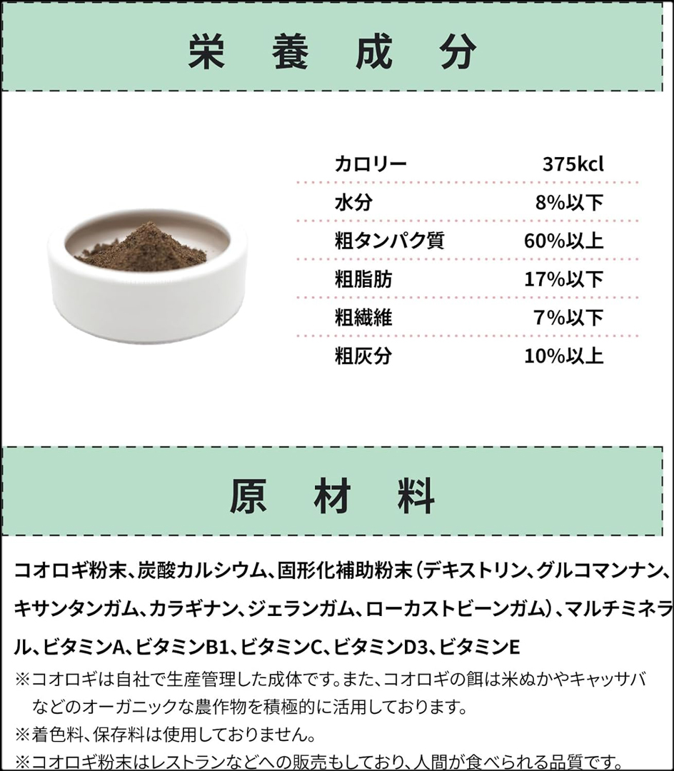 イエアメガエルバイト50g　栄養成分