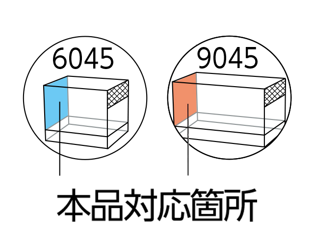 パンテオン6045・9045用サイドメッシュパネル(大)ブラック 対応箇所