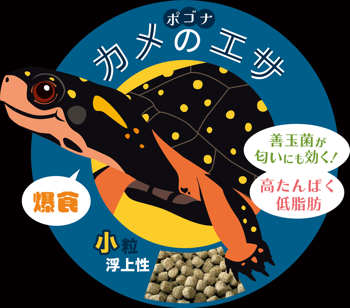 ポゴナカメのエサ小粒120g浮上性　ポゴナ・クラブ