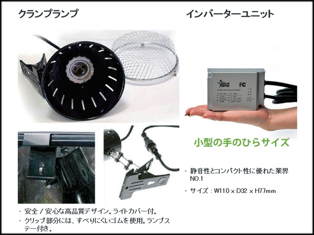 ソーラーラプターHIDランプ　ソケット(灯具)　安定器　詳細