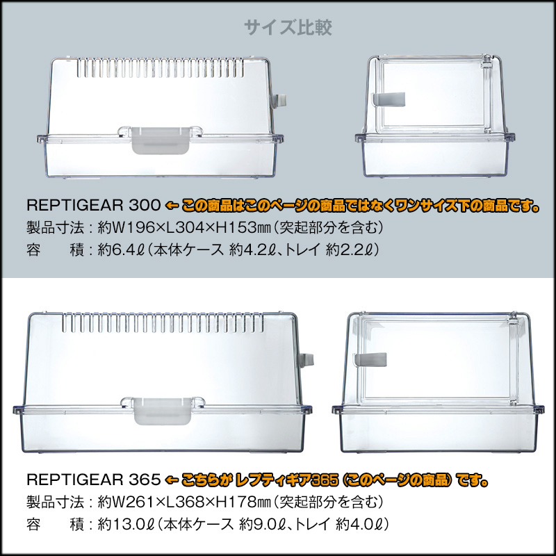 レプティギア　サイズ比較表