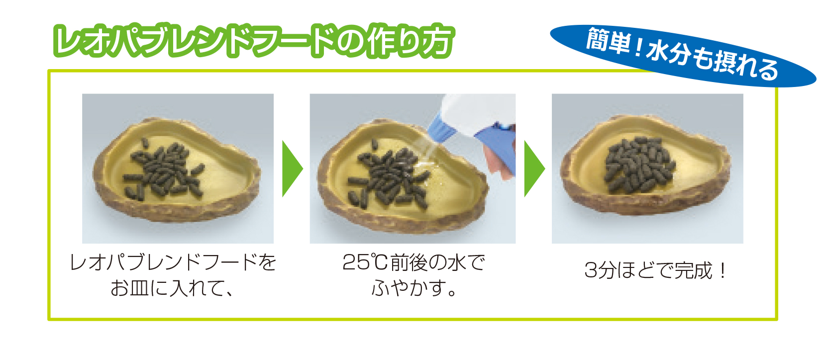 レオパブレンドフード　使用方法　作り方　ふやかし方