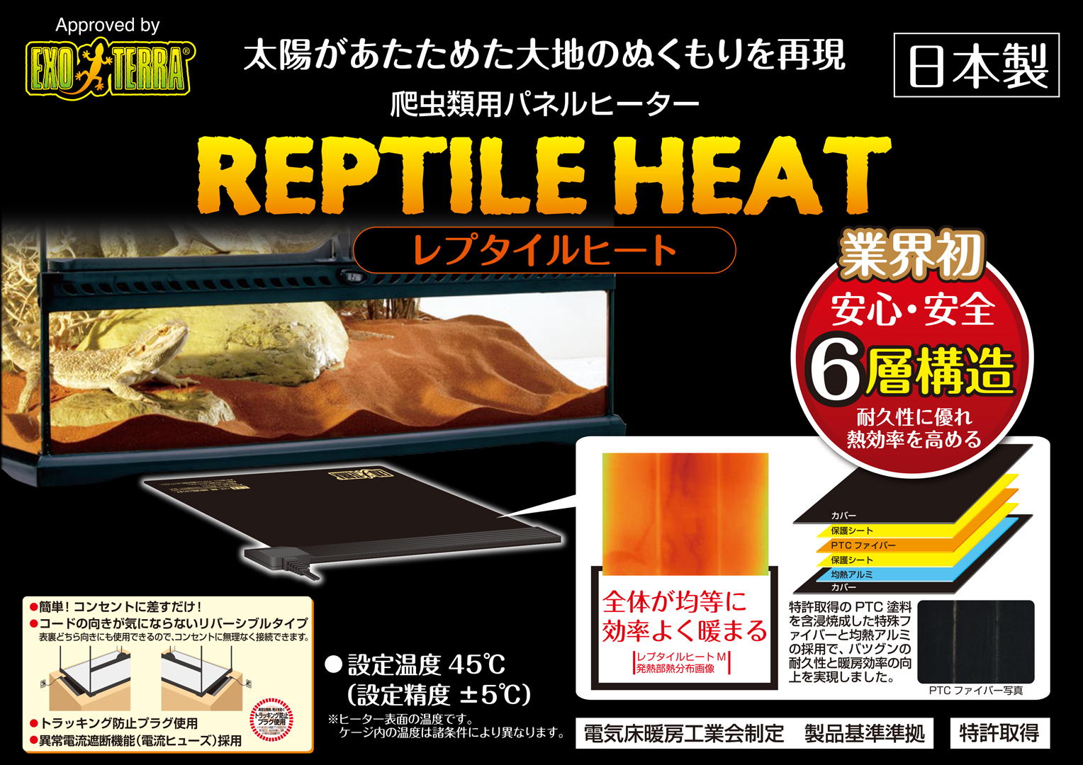 レプタイルヒートXS エキゾテラ 爬虫類用パネルヒーター 販売 通販