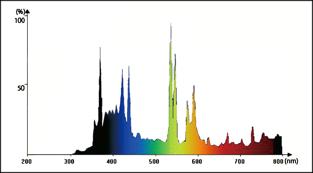 ソラリウム専用交換球70W　分光分布グラフ