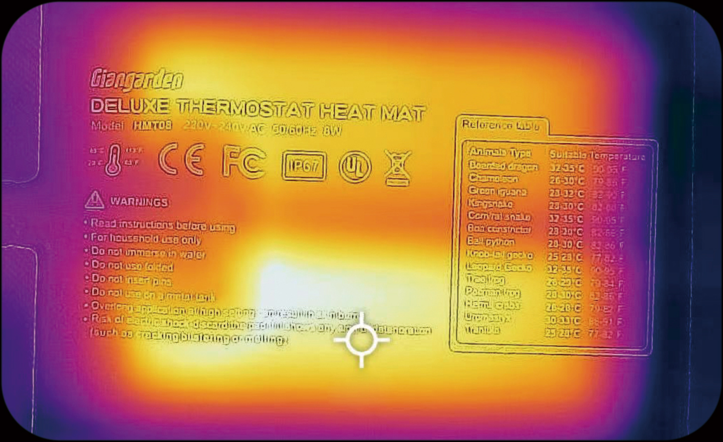 レプタイルウォームゾーン サーモグラフィー画像