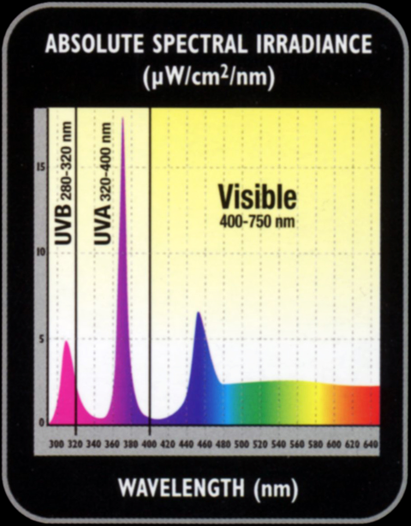 レプティサンUVB/LED 9W　分光分布図