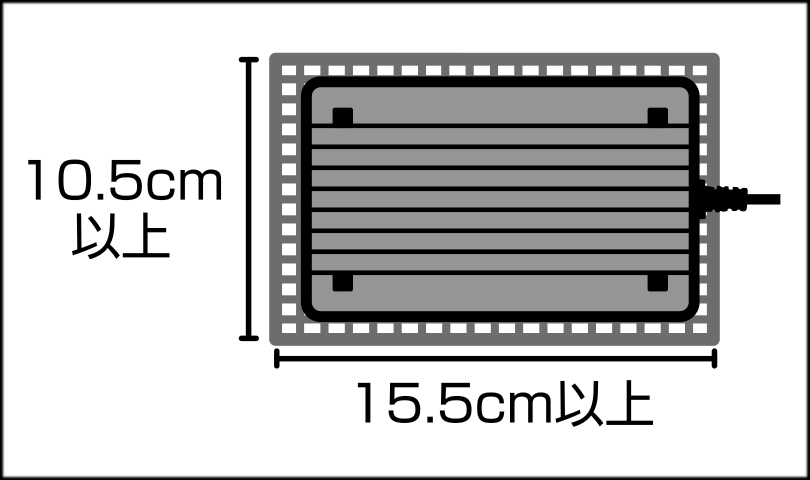 ヒーティングトップ　使用可能網蓋(メッシュ)サイズ